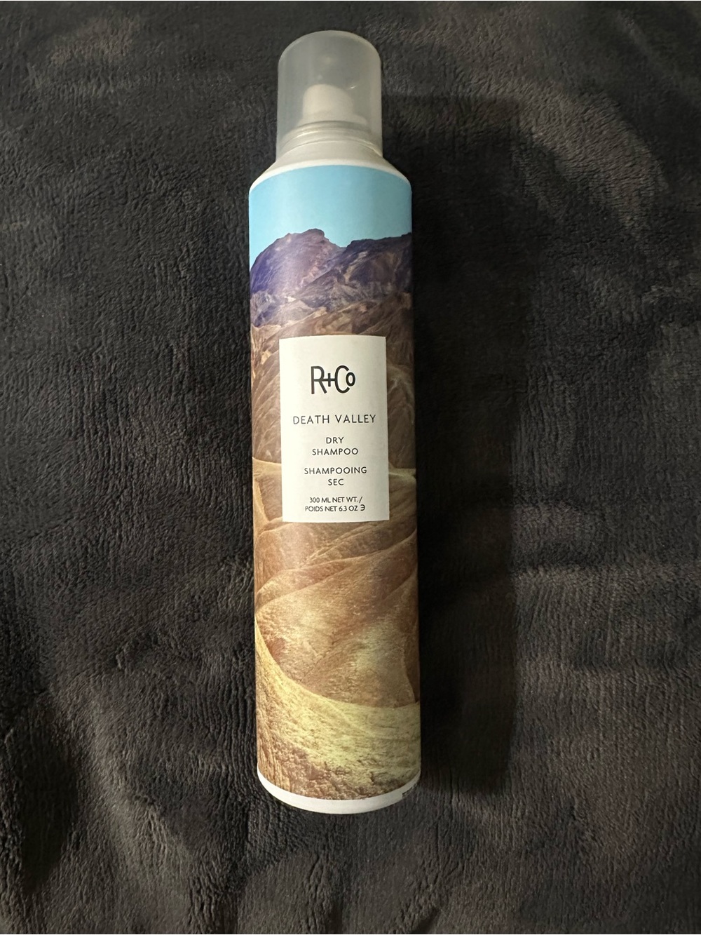 R+Co Death Valley Dry Shampoo — Light Blue & Tan Packaging